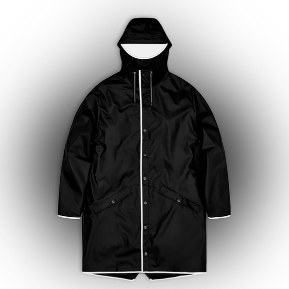 New RAINS UNISEX Long Jacket Reflective Medium $140 Black - Picture 6 of 9
